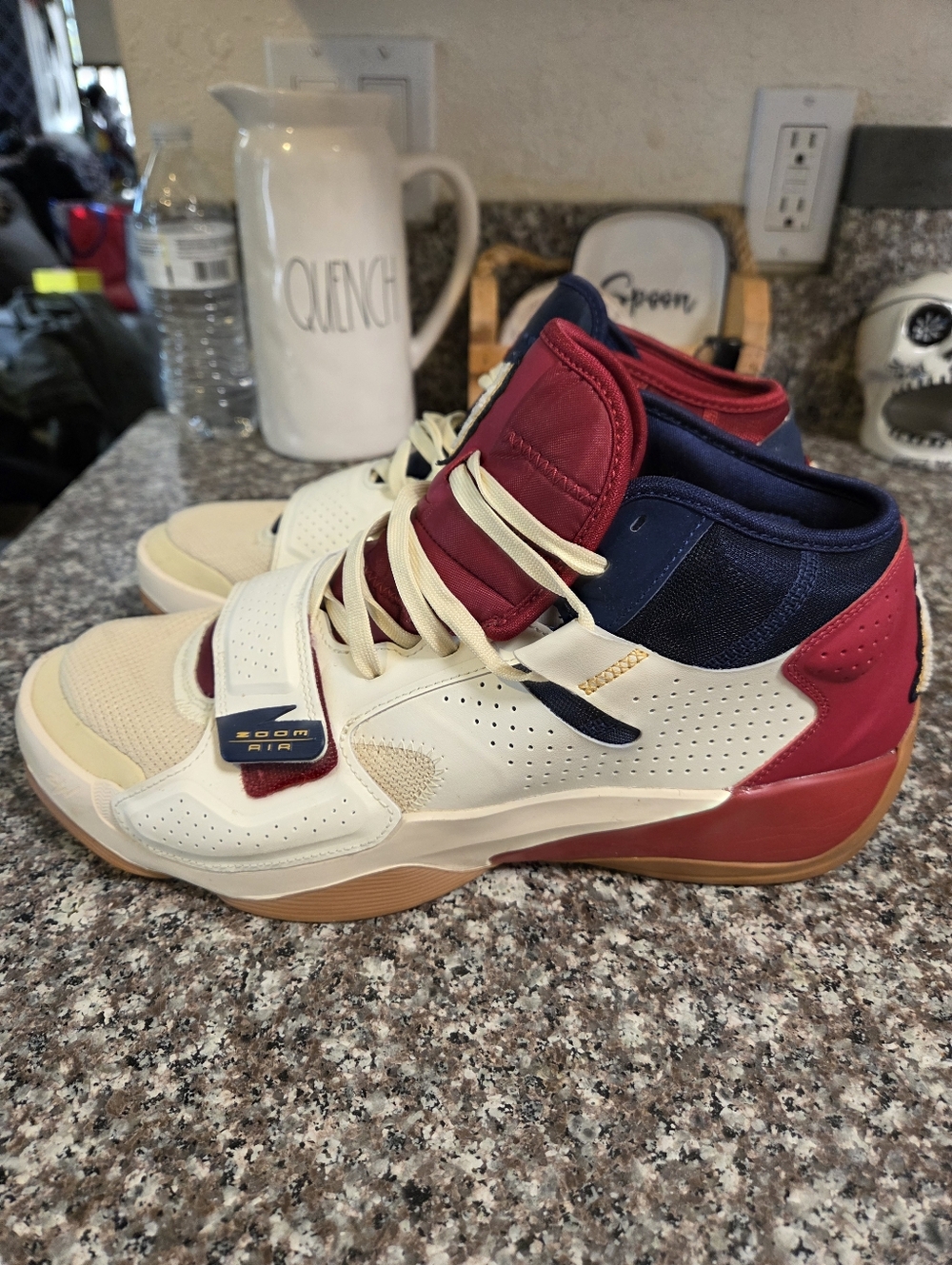 Zion Williams Jordans Cream ,  Blue And Red - Picture 4 of 8